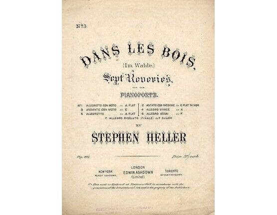 4 | Dans les Bois, sept reveries, halte des chasseurs, for the pianoforte. Op. 86