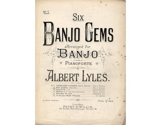 4 | May Queen. Country Dance. Gavotte. From "Six Banjo Gems" Arranged for Banjo and Pianoforte