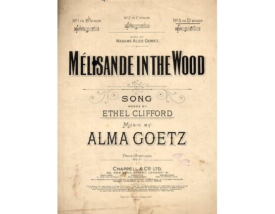 4 | Melisande in the Wood - Song - In the key of D minor for high voice - For Piano and Voice