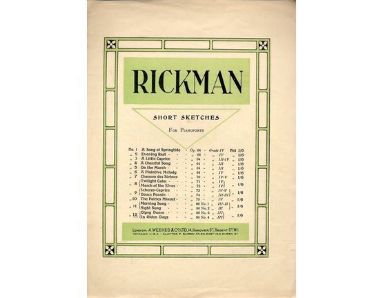 4 | Rickman Short Sketches for Pianoforte
