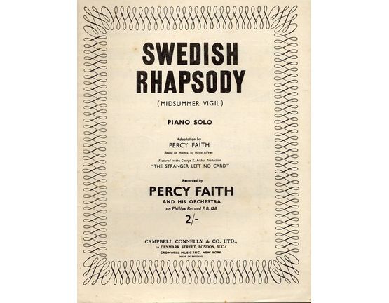 4 | Swedish Rhapsody,  Piano Solo from "The Stranger left no card"