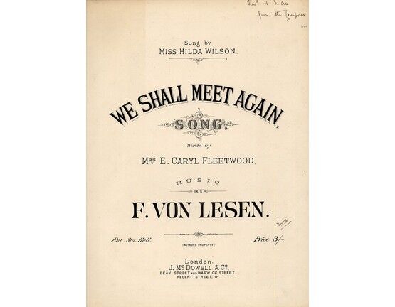 4 | We Shall Meet Again  -  Song - Autographed by composer