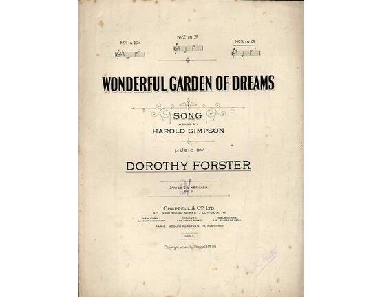 4 | Wonderful Garden of Dreams - Song in the key of G Major for High Voice