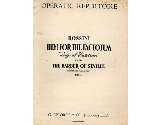 407 | Hey! For the Factotum  (Layo al Factotum) - From 'The Barber of Seville'