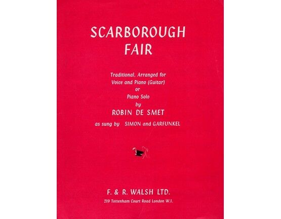 4460 | Scarborough Fair - Arranged for voice, piano and guitar or piano solo