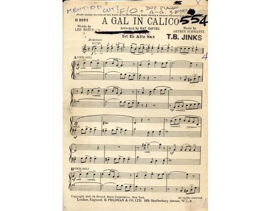 4603 | A Gal in Calico - Arrangement for Full Orchestra