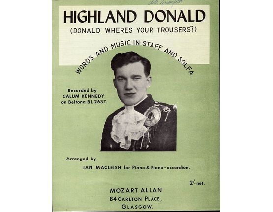 4626 | Highland Donald (Donald Wheres Your Trousers) - Recorded by Calum Kennedy on Beltana BL 2637