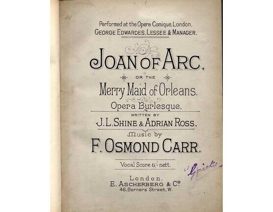 4635 | Joan of Arc / Merry Maid of Orleans - Opera Burlesque - Vocal Score