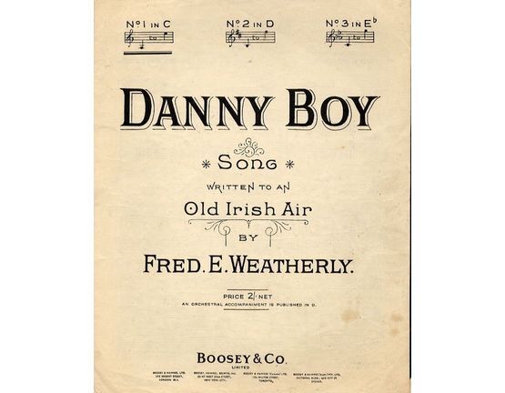 4656 | Danny Boy - Written to an old Irish Air - In the key of C major for low voice