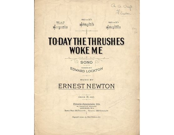 4672 | Today the Thrushes Woke me - Song No. 1 in key of C