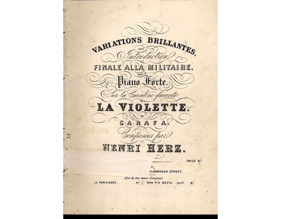 4714 | Variations brillantes avec introduction et Finale alla militaire - Op. 48 - For Pianoforte - Sur la Cavatine favourite de La Violette de Carafa