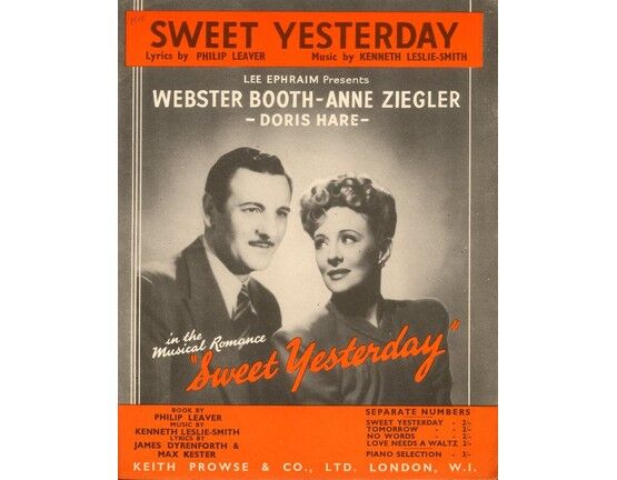 4843 | Sweet Yesterday - Song from 'Sweet Yesterday' - Featuring Webster Booth and Anne Ziegler