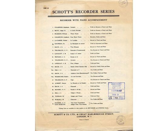4848 | Le Rossignol en Amour for recorder and Piano - Treble or Sopranino
