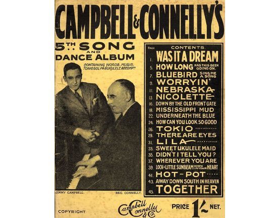 4856 | Campbell and Connelly's 5th Song and Dance Album - Containing Full Words, Music, Tonic Sol-Fa and Ukulele Accompaniments