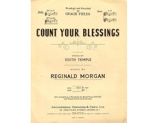 4895 | Count Your Blessings - In the Key of E flat major