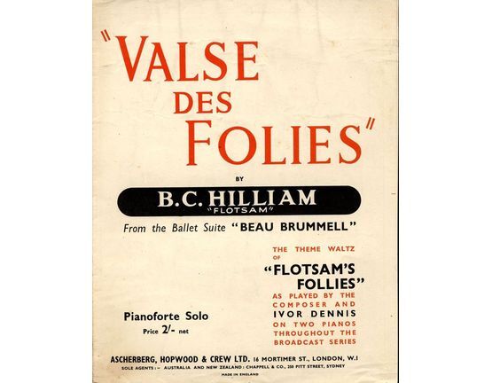 4895 | Valse Des Folies  -  from Ballet "Beau Brummell" - Piano Solo