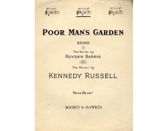 4921 | Poor Man's Garden - Song - Key of D flat major for Medium Voice