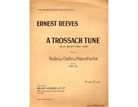 5021 | A Trossach Tune (Old Scottish Air) - Trio For Violin or Cello and Pianoforte