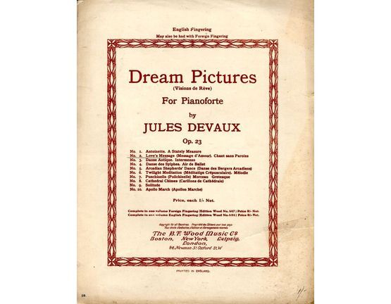 5136 | Love's Message (Message d'Amour) - Dream Pictures (Visions de Reve) for Pianoforte Series No. 2 - Op. 23 - Plate No. B.F.W.4217-3
