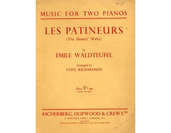 5167 | Les Patineurs (The Skaters Waltz) -  arranged for Two Pianos, Four Hands