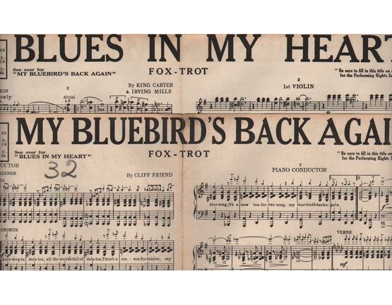 5262 | DANCE BAND with Vocals:- (a) My Bluebird's Back Again- Fox-Trot   (b) Blues in my Heart- Fox-Trot