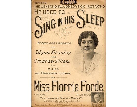 5262 | He Used to Sing in His Sleep - Song featuring Miss Florrie Forde