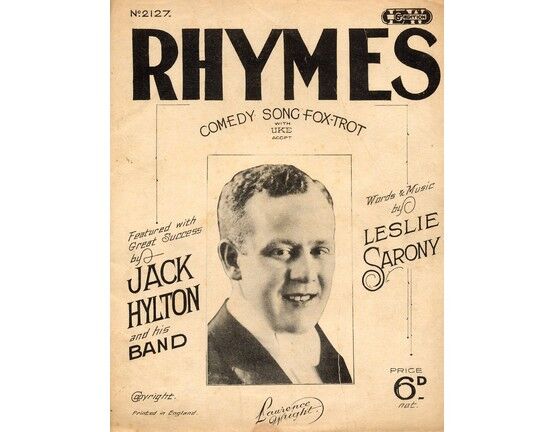 5262 | Rhymes - Comedy song - Fox Trot - As performed by Jack Hylton