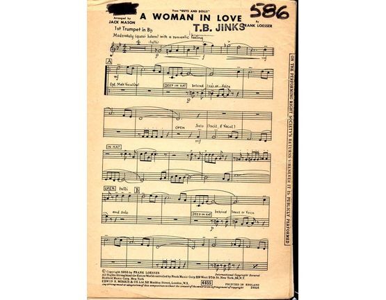 5263 | A Woman in Love - from "Guys and Dolls" - Arrangement for Full Orchestra