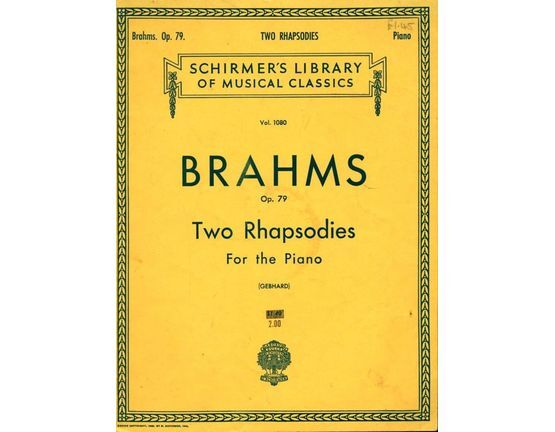 5273 | Two Rhapsodies - Op. 79 - Schirmer's Library of Musical Classics - Vol. 1080