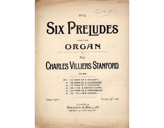 5275 | Prelude in the Form of a Chaconne - Six Preludes for Organ Series No. 2 - Op. 88, No. 2