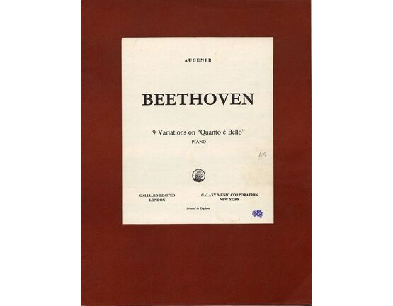 5437 | 9 Variations on "Quanto e Bello" - Piano - Augener Edition