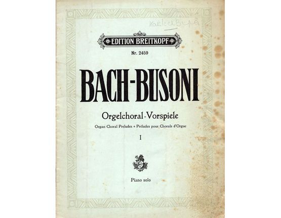 5599 | Organ Choral Preludes - No. I - Piano Solo - Edition Breitkopf No. 2459
