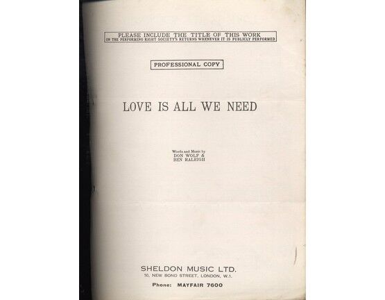5984 | Love is all we Need - Professional Copy