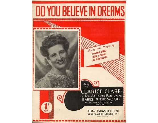 6154 | Do You Believe in Dreams -  Featuring Clarice Clare from  Tom Arnold's "Babes in the Wood"