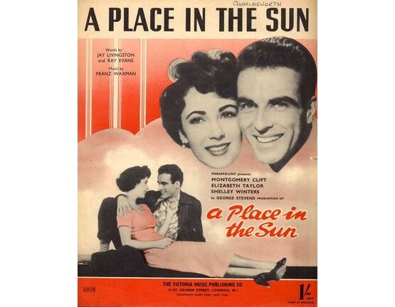 6188 | A Place in the Sun - From the Paramount Picture "A Place in the Sun" - Featuring Elizabeth Taylor and Montgomery Clift -