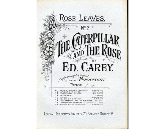 6238 | The Caterpillar and the Rose, No. 7 of "Rose Leaves" easily arranged and and fingered
