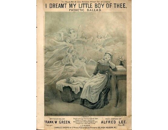 6239 | I Dreamt my Little Boy of Thee  - Pathetic Ballad By Alfred Lee