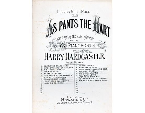 6276 | As Pants the Hart, Lillies Musical Roll No. 9