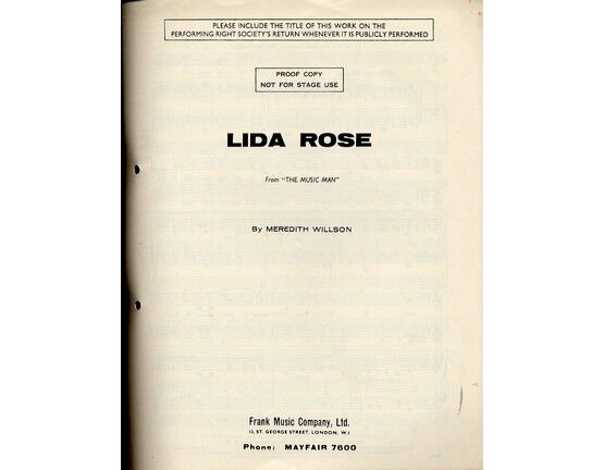 6583 | Lida Rose - From the Musical Comedy " The Music Man" - Professional Copy