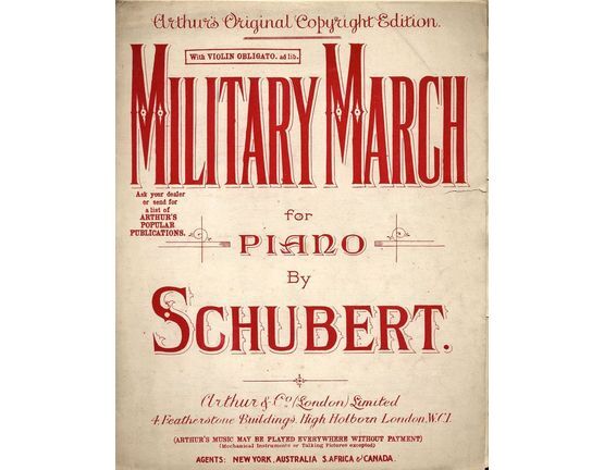 66 | Military March for Piano with Violin Obligato ad. lib. - Arthurs Original Copyright Edition