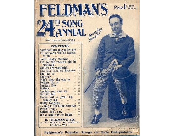 6630 | Feldman's 24th Song Annual - With Tonic Sol-Fa Setting - Piano and Voice