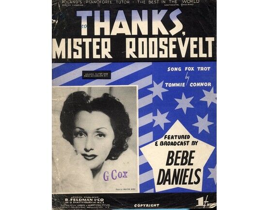 6630 | Thanks Mister Roosevelt - Song Fox Trot featuring Bebe Daniels