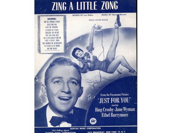 6680 | Zing a Little Zong -  Bing Crosby from "Just For You" Bing Crosby and Jane Wyman
