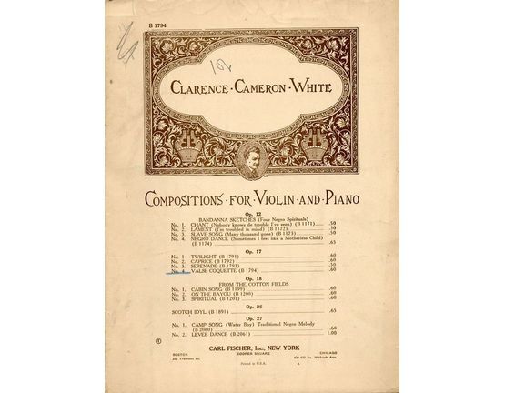 6812 | Valse Coquette - Compositions for Violin and Piano series No. B 1794 - Op. 17, No. 4