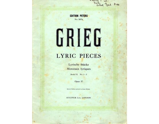 6868 | Lyrische Stucke (Lyric pieces) - Op. 57 - Heft 6 - No. 1 - 3 - Edition Peters No. 2657a