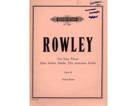 6868 | Rowley - Op. 45 -Ten easy pieces for violin & piano - Edition Peters Nr. 4384