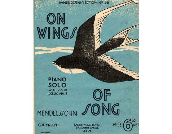 6989 | On Wings of song -  (Auf Flugeln des Gesanges) - Piano Solo with Violin Ad lib