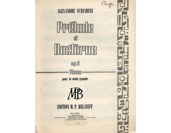 7024 | Alexandre Scriabine - Prelude et Nocturne for Piano (Pour le Main Gauche) - Op. 9