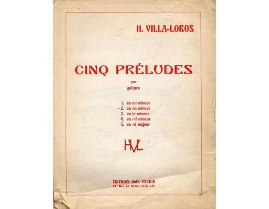7152 | Prelude en do mineur - No. 2 in E major from Cinq Preludes pour Guitare