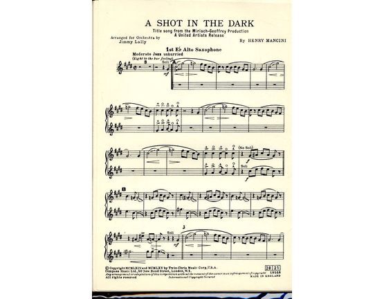 7256 | A Shot in the Dark - Title from the Mirisch-Geoffery Production 'A United Artists Release' - Arrangement for Full Orchestra